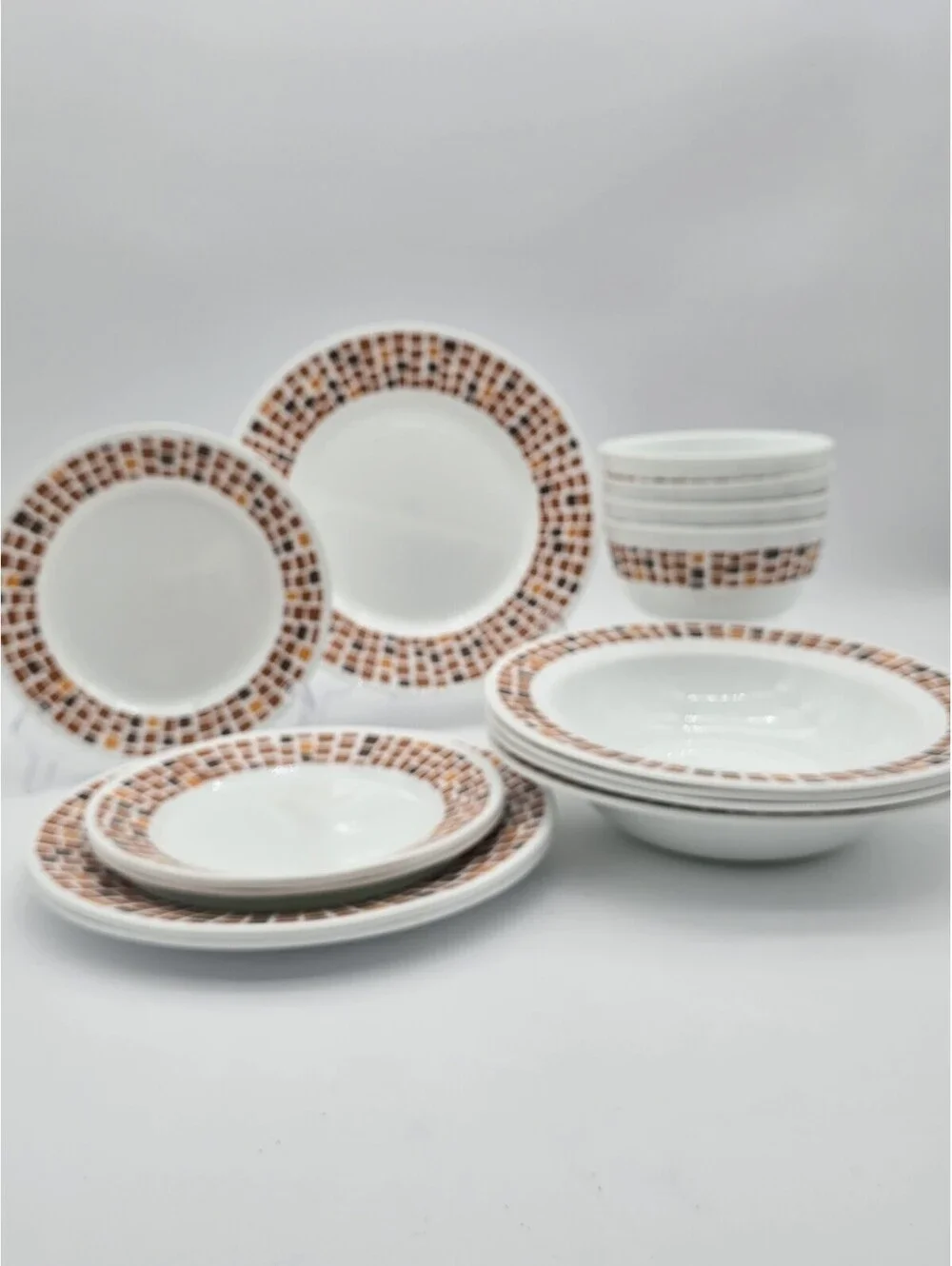 Corelle Precious Colours Amber Orange 16-Pc Dinnerware Set Made In USA 2013-2015